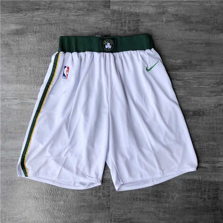 Men NBA Boston Celtics White Shorts 0416